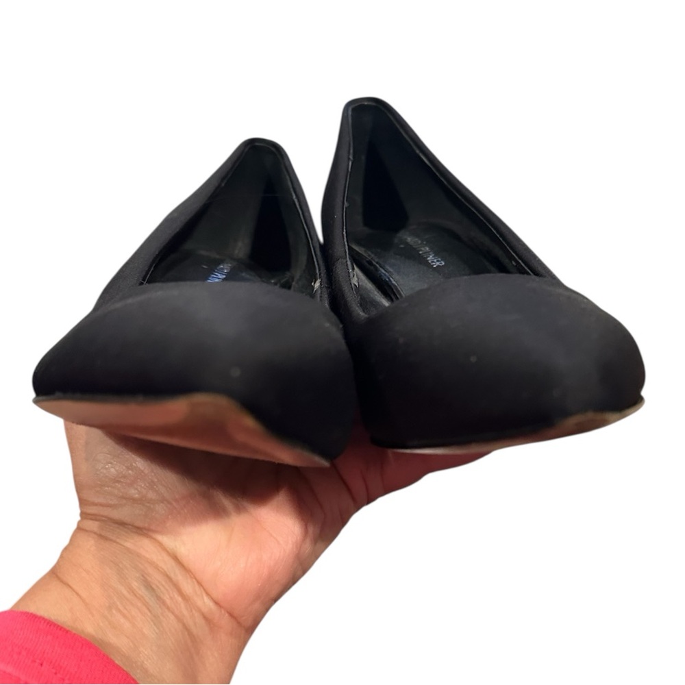 Donald J. Pliner Classic Black Fabric Leather Sole Kitten Heels Shoes Size 8 - Picture 8 of 13